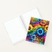 Girly Rainbow Floral Flower Monogram ノートブック (内部)