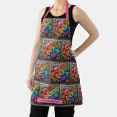 Girly Rainbow Flowers and Glitter Drips Apron エプロン (インサイチュ)