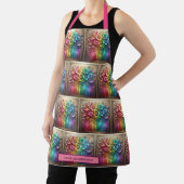 Girly Rainbow Flowers and Glitter Drips Apron エプロン (インサイチュ)