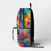 Girly Rainbow Flowers with Glitter Drips Backpack プリントバックパック (右)