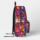 Girly Rainbow Flowers with Glitter Drips Backpack プリントバックパック (左)