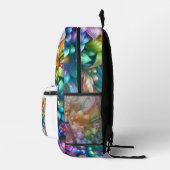 Girly Rainbow Flowers with Glitter Drips Backpack プリントバックパック (右)