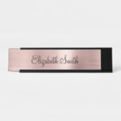 Girly Rose Gold Metallic デスクネームプレート (正面)