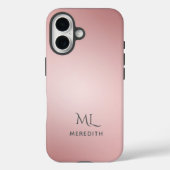 Girly Rose Gold Ombre Personalized Name Case-Mate iPhoneケース (裏面)