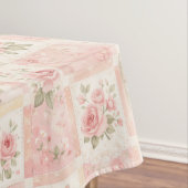 Girly Rustic Pink Quilt Floral Patchwork Pattern テーブルクロス (インサイチュ)
