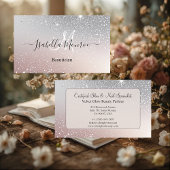 Girly Silver Glitter Skin Nail Expert Beautician  名刺