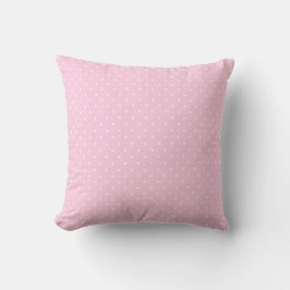 Girly small white polka dots on pale pink Pillow クッション