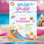 Girly Splish Splash Birthday Pool Party Birthday 招待状
