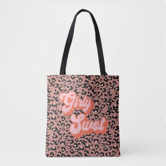 Girly Swot Leopard Print トートバッグ (正面)