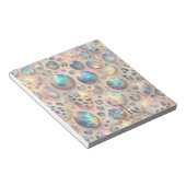 Girly Trendy Opal Leopard Print Monogram ノートパッド (アングル)