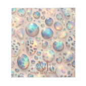 Girly Trendy Opal Leopard Print Monogram ノートパッド (正面)