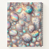 Girly Trendy Opal Leopard Print Monogram ノートブック (裏面)
