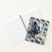 Girly Trendy Opal Leopard Print Monogram ノートブック (内部)