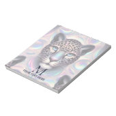 Girly Trendy Opal Leopard Print Monogram Softcover ノートパッド (回転)