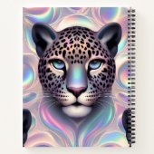 Girly Trendy Opal Leopard Print Monogram Softcover ノートブック (裏面)