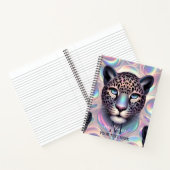 Girly Trendy Opal Leopard Print Monogram Softcover ノートブック (内部)