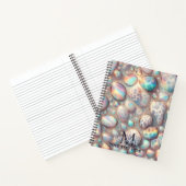Girly Trendy Opal Leopard Print Monogram Softcover ノートブック (内部)