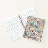 Girly Trendy Opal Leopard Print Monogram Softcover ノートブック (内部)