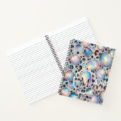 Girly Trendy Opal Leopard Print Monogram Softcover ノートブック (内部)
