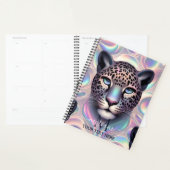 Girly Trendy Opal Leopard Print Monogram Softcover プランナー手帳 (ディスプレー)