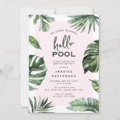 Girly Tropical Summer Graduation Pool Party 招待状 (正面)