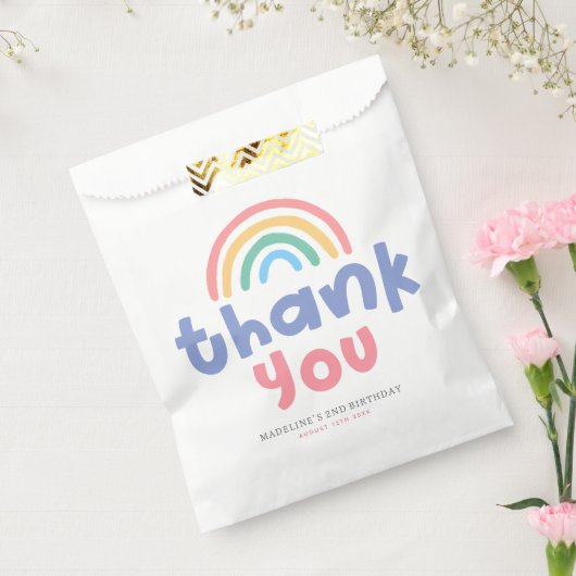 Girly Two Cool Pool Party Rainbow Birthday Favor フェイバーバッグ (封をした状態)