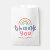 Girly Two Cool Pool Party Rainbow Birthday Favor フェイバーバッグ (正面)