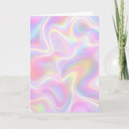 Girly Vibrant Pastel Holographic Swirl Design      カード