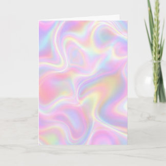 Girly Vibrant Pastel Holographic Swirl Design      カード