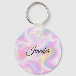 Girly Vibrant Pastel Holographic Swirl Design      キーホルダー