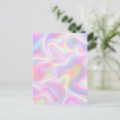 Girly Vibrant Pastel Holographic Swirl Design      ポストカード (スタンド正面)