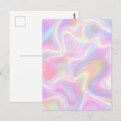 Girly Vibrant Pastel Holographic Swirl Design      ポストカード (正面/裏面)