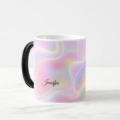 Girly Vibrant Pastel Holographic Swirl Design      モーフィングマグカップ (正面左)