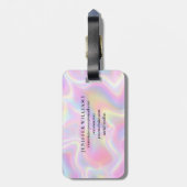 Girly Vibrant Pastel Holographic Swirl Design      ラゲッジタグ (裏面縦)