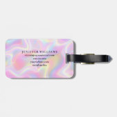 Girly Vibrant Pastel Holographic Swirl Design      ラゲッジタグ (裏面横)