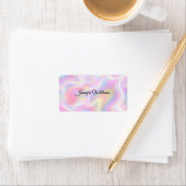 Girly Vibrant Pastel Holographic Swirl Design ラベル (インサイチュ)