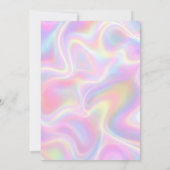 Girly Vibrant Pastel Holographic Swirl Design 招待状 (裏面)