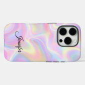 Girly Vibrant Pastel Holographic Swirl Design Case-Mate iPhoneケース (裏面 (横))