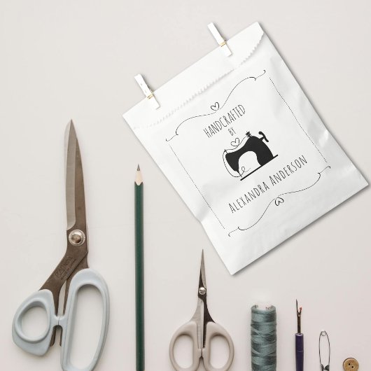 Girly Vintage Sewing Machine Hand Craft Minimal  フェイバーバッグ