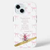 Girly White Pink Coquette Matrix Bible Pink Bee Case-Mate iPhoneケース (裏面)