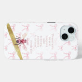 Girly White Pink Coquette Matrix Bible Pink Bee Case-Mate iPhoneケース (裏面 (横))