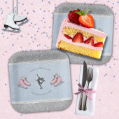 Girly Winter Ice Skating Birthday Paper Plate ペーパープレート