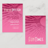 GirlyRayパーティー招待状カード エンクロージャーカード (正面/裏面)