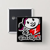 GirlzRock! ボタン 缶バッジ (正面&裏面)