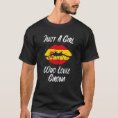 Girona Lips Mouth Love Spanish Flag Tシャツ (正面)