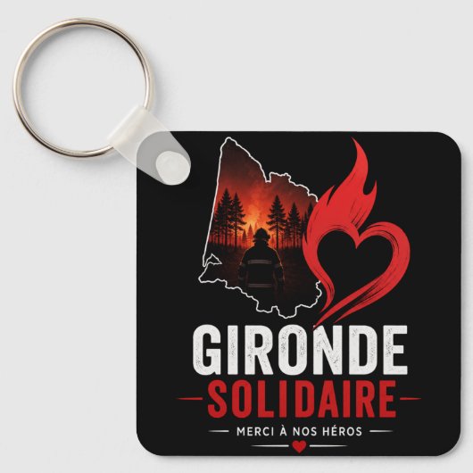 Gironde Solidaire-Hommage aux Pompiers- porte clés キーホルダー (正面)