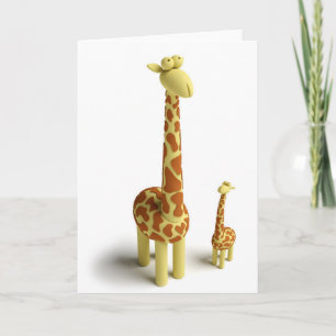 Girrafeおよびベビーのキリン カード