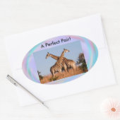 Girraffes (2)完璧なペアシール 楕円形シール (封筒)