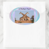 Girraffes (2)完璧なペアシール 楕円形シール (バッグ)