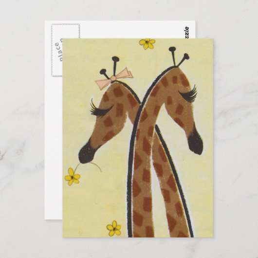 Girraffes in Love ポストカード (正面/裏面)